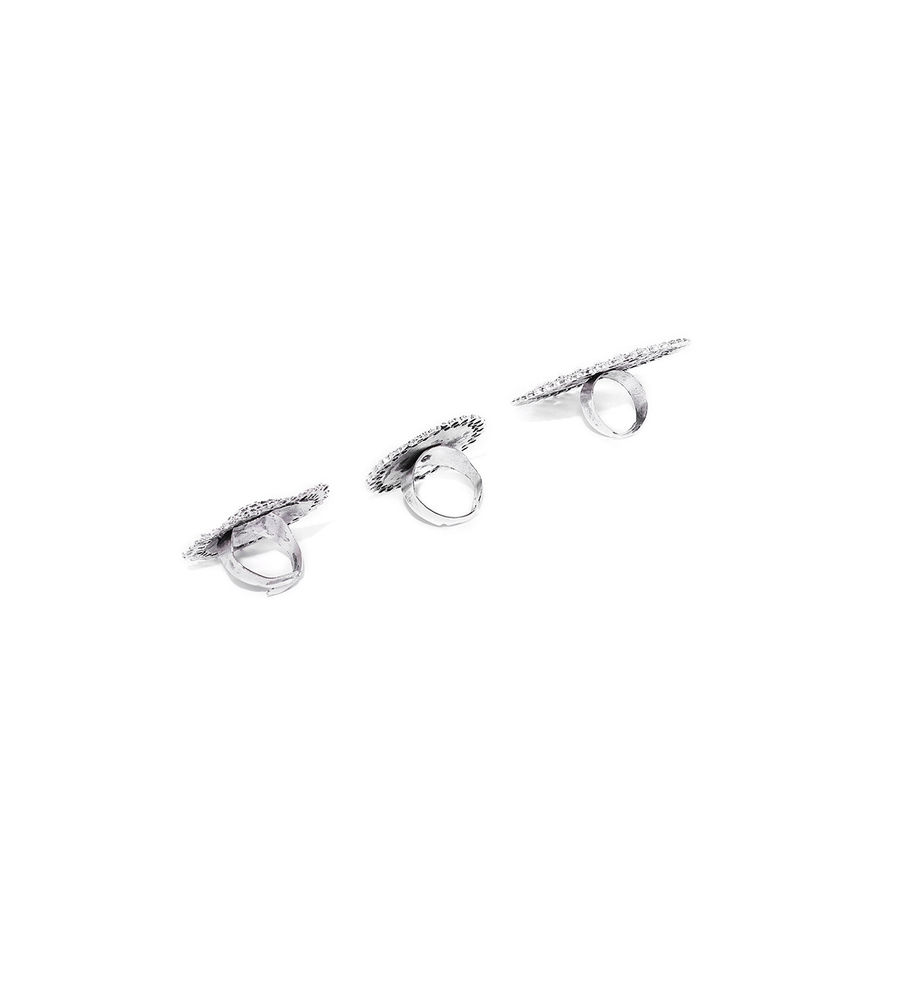 YouBella Set of 3 Oxidised Silver-Plated Afgan Adjustable Finger Rings