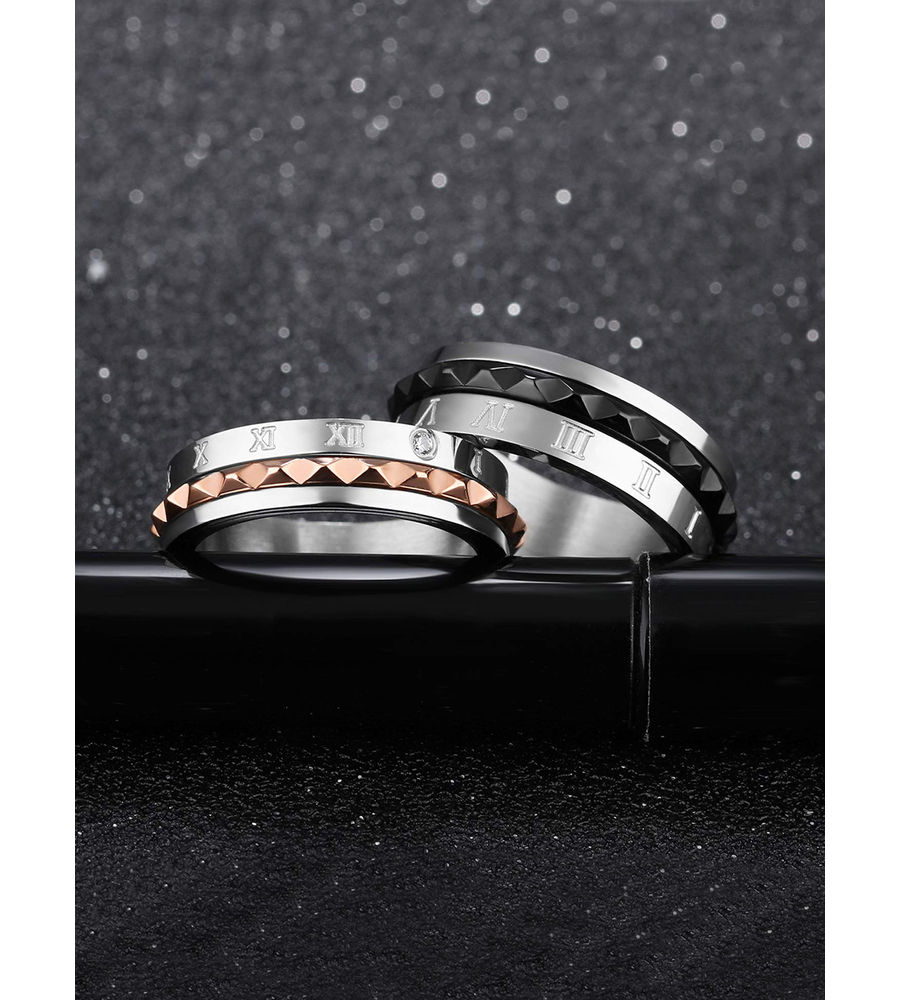 Valentine Gifts for Girlfriend/Wife : YouBella Jewellery 100% Stainless Steel Never Fading Couple Rings for Girls/Women/Boys/Men