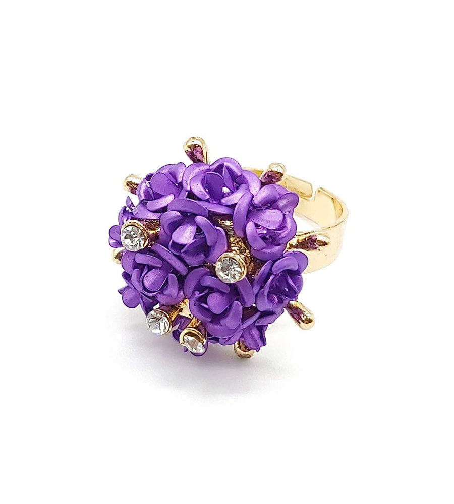 Valentine Gifts for Girlfriend/Wife : YouBella Jewellery Stylish Love Rose Ring for Women/Girls (Purple)