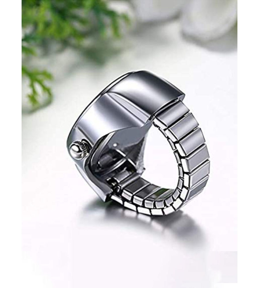 YouBella Jewellery Stylish Finger Ring Watch Jewellery Alloy Silver Plated Ring for Girls/Women and Boys/Men (Blue)