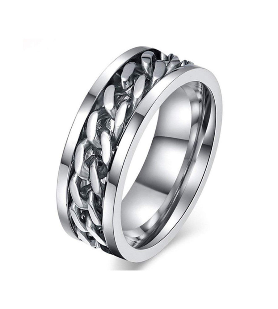 YouBella Silver Plated Stainless Steel Ring Combo Jewellery for Men (Style 1)