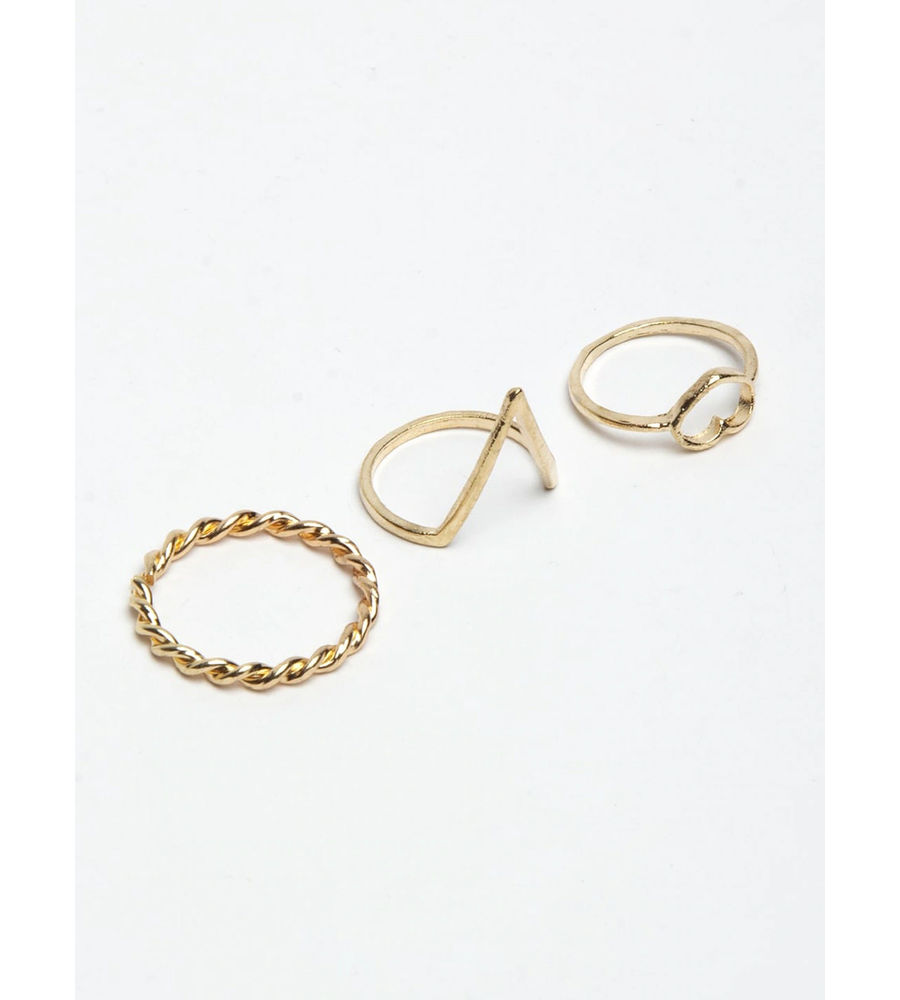 YouBella
Set Of 18 Gold-Toned & Silver-Toned Textured Finger Rings