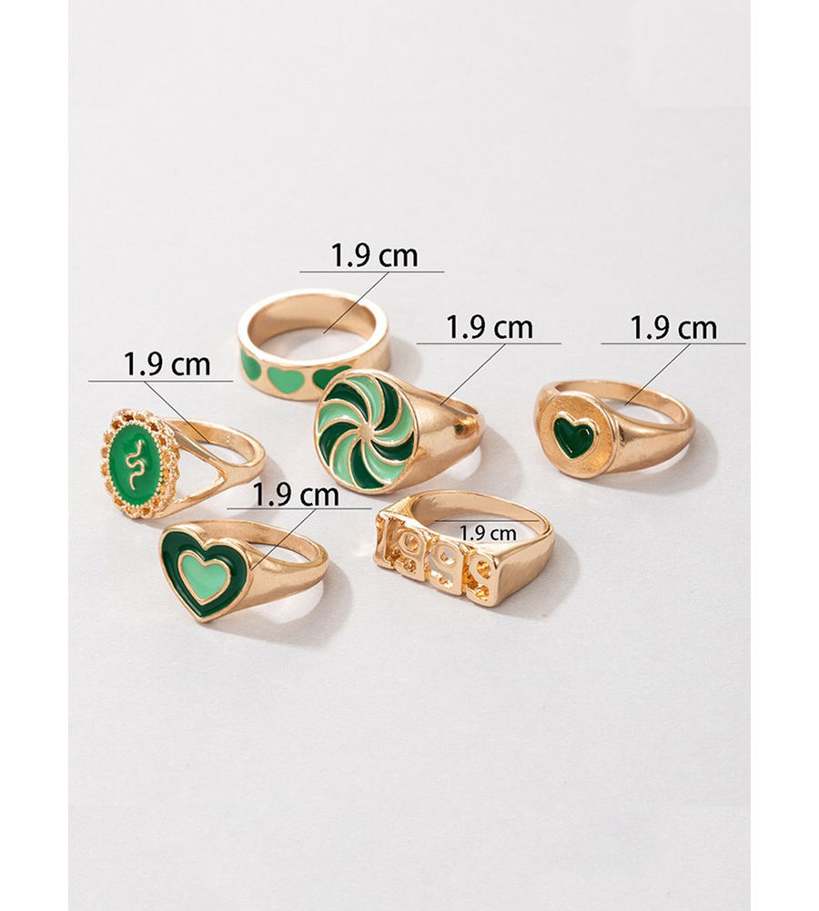 YouBella Jewellery Gold Plated Enamelled Combo of Rings for Girls and Women (Style 2)