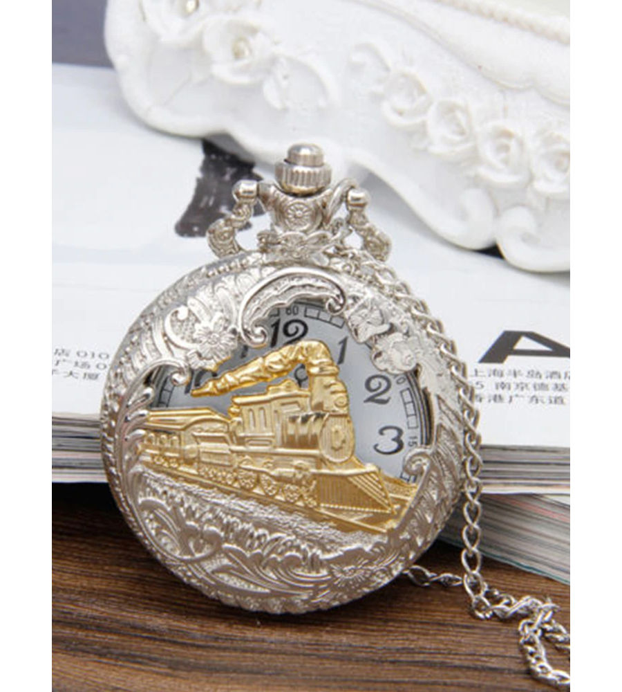 YouBella Pocket Watch Pendant with Chain for Husband Unique Memorable Gift Dual Purpose Stainless Steel Clock for Men (YBWATCH_0030)