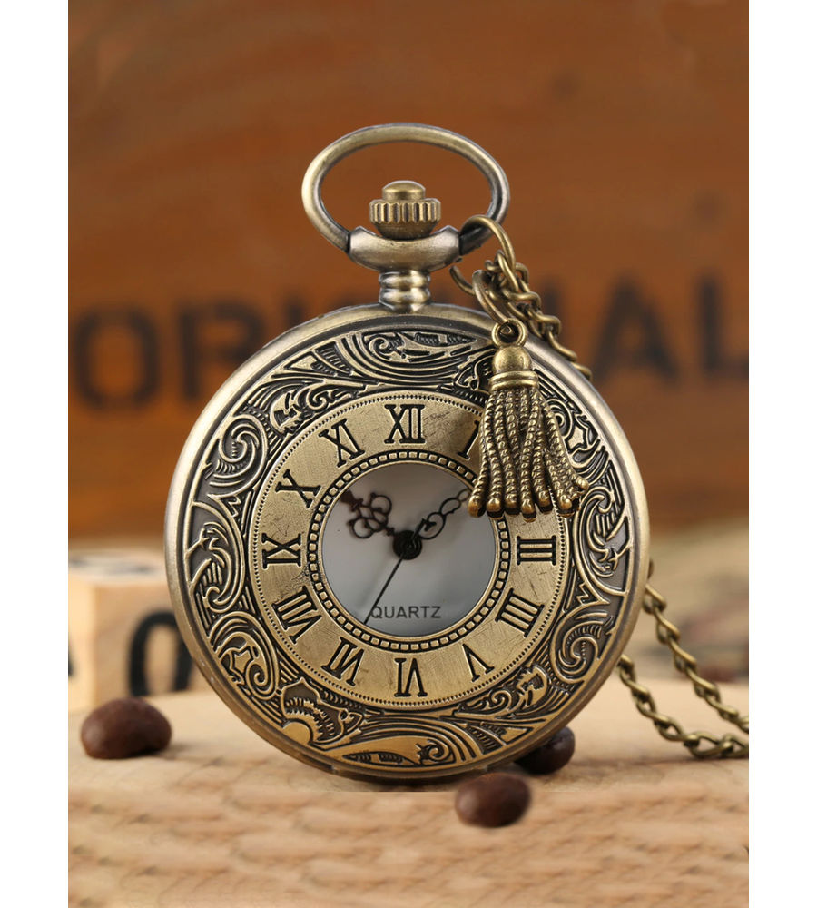 YouBella Pocket Watch Pendant with Chain for Husband Unique Memorable Gift Dual Purpose Stainless Steel Clock for Men (YBWATCH_0033)