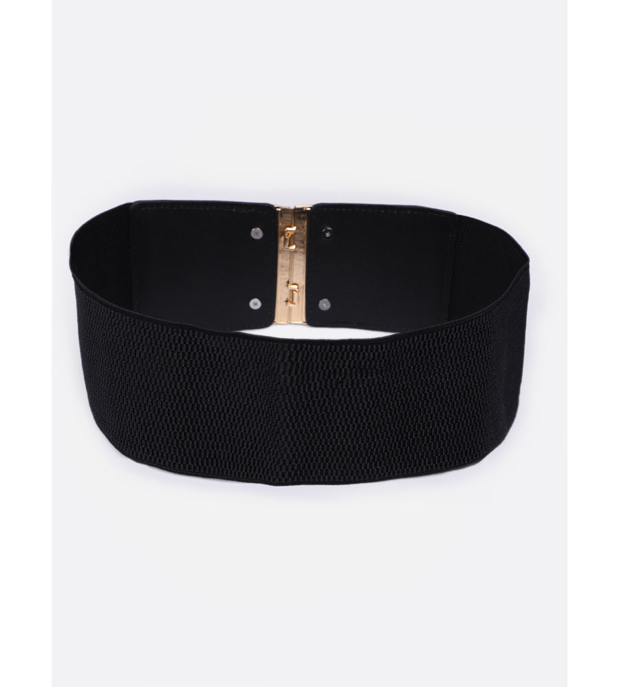 YouBella Women Fashion Jewellery Gold-Toned Stretchable Black Waist Belt With Black leather  for Women and Girls