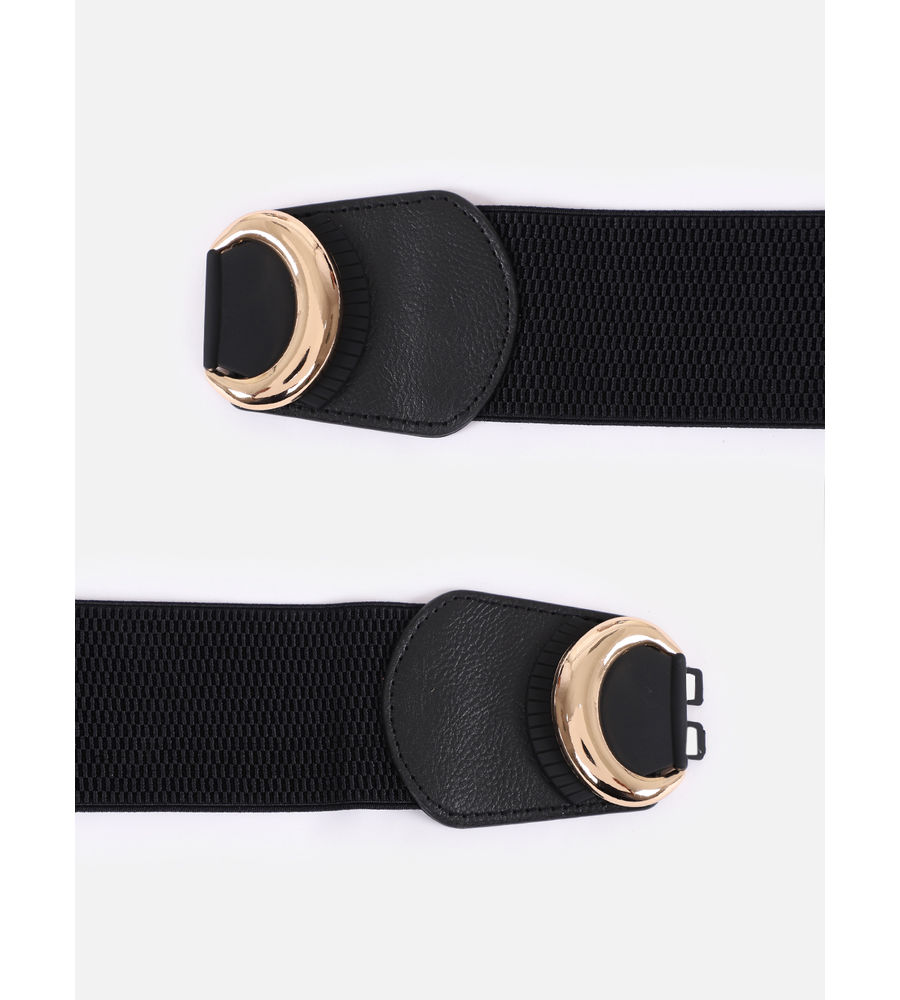 YouBella Women Fashion Jewellery Gold-Toned Stretchable Black Waist Belt With Black leather  for Women and Girls