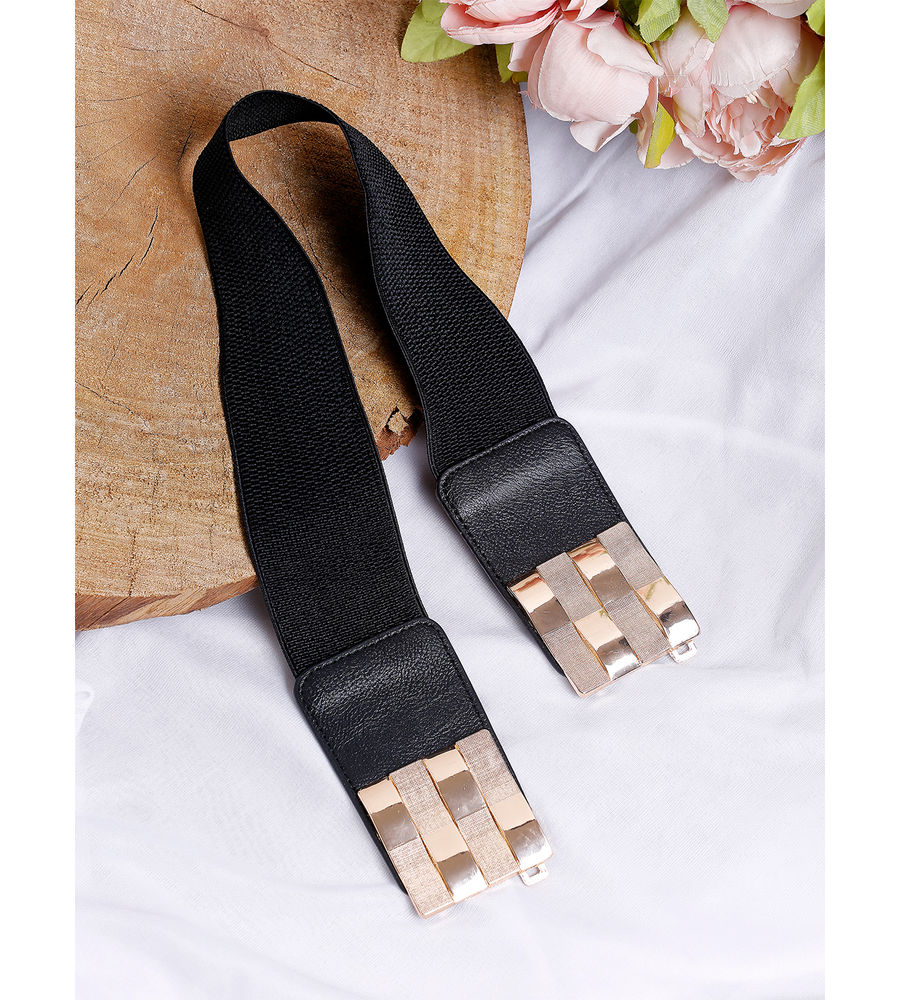 YouBella Jewellery Celebrity Inspired Adjustable Kamarband Waist Belt for Women/Girls (YB_Belt_11) (Black), Large
