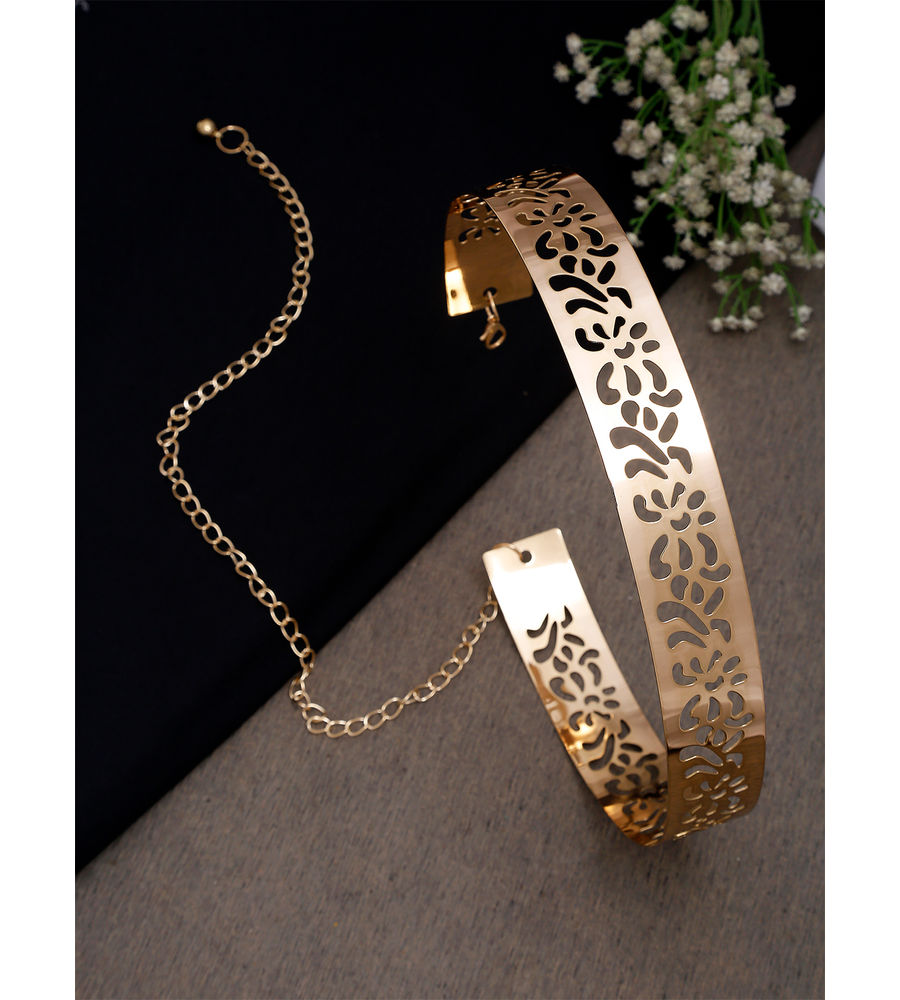 YouBella Jewellery Celebrity Inspired Adjustable Metal Plate Type Golden Kamarband Waist Belt for Women/Girls