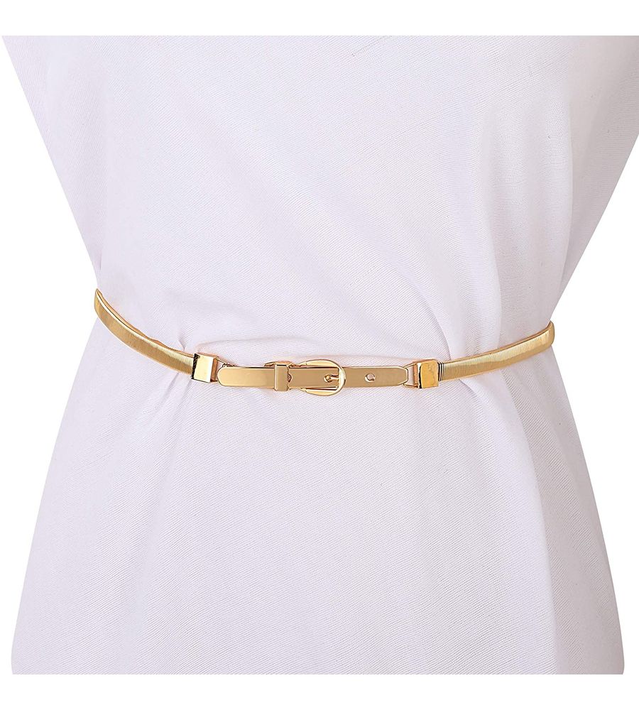 YouBella Jewellery Celebrity Inspired Adjustable Metal Plate Type Golden Kamarband Waist Belt for Women/Girls (Style 2)