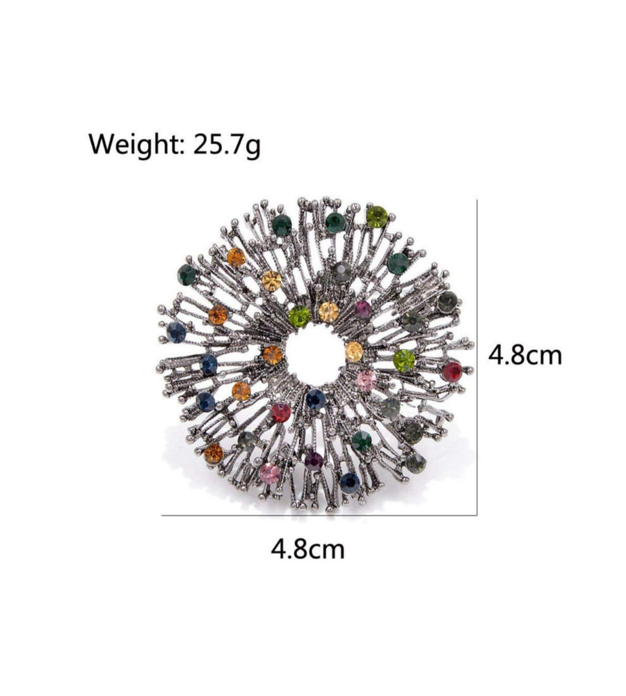 YouBella Jewellery Latest Stylish Crystal Unisex Brooch for Wedding/Party for Women/Girls/Men (Silver)