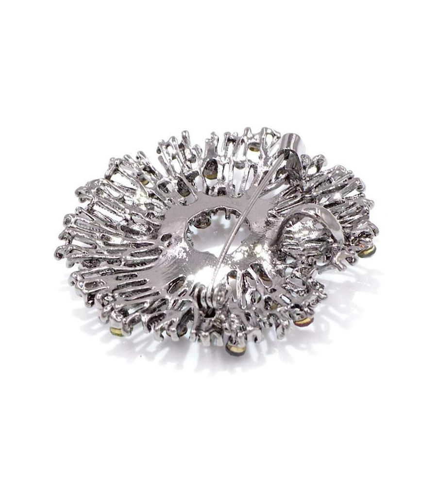 YouBella Jewellery Latest Stylish Crystal Unisex Brooch for Wedding/Party for Women/Girls/Men (Silver)