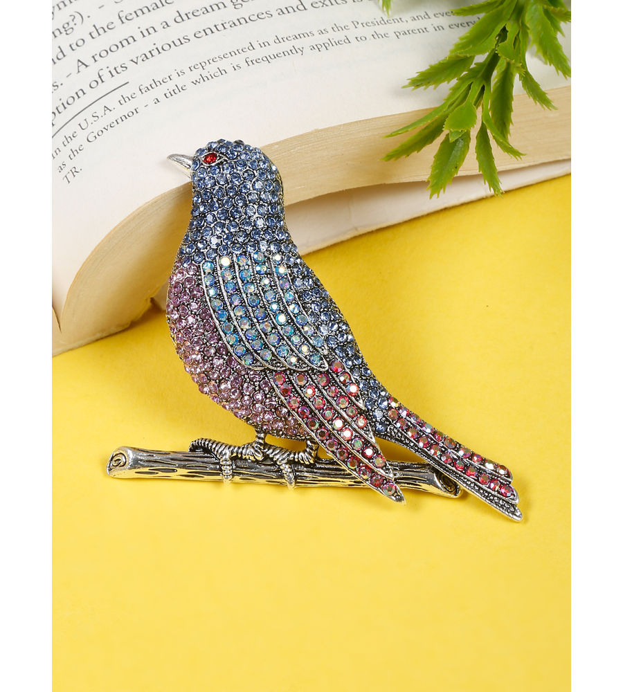 YouBella Jewellery for Women Stylish Celebrity Inspired Bird Shape Brooch for Women/Men/Girls/Boys (Multi) (YB_Brooch_151)