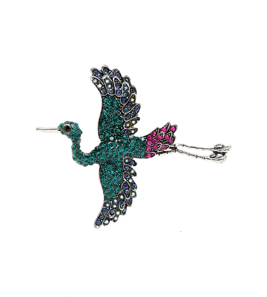 YouBella Jewellery for Women Stylish Celebrity Inspired Bird Shaped Brooch for Women/Men/Girls/Boys (Green) (YB_Brooch_153)