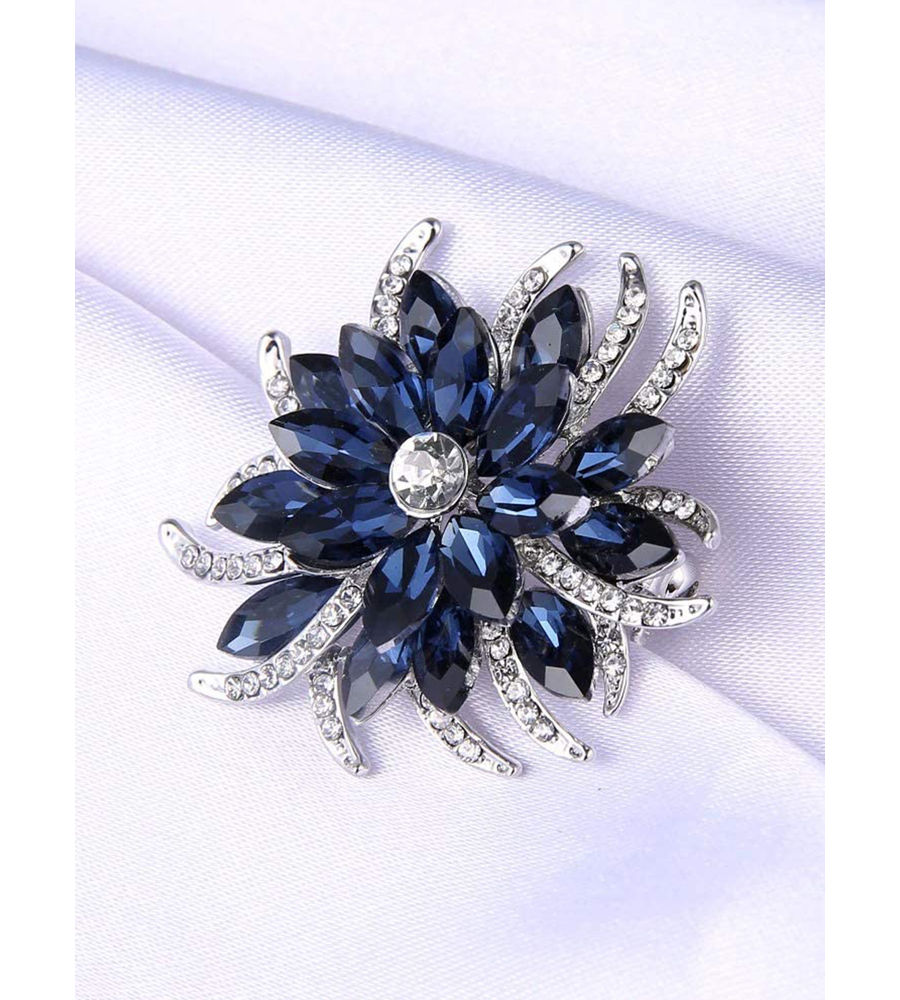 YouBella Stylish Fancy Party Wear Jewellery  Brooches for Girls (Blue) (YB_Brooch_72)