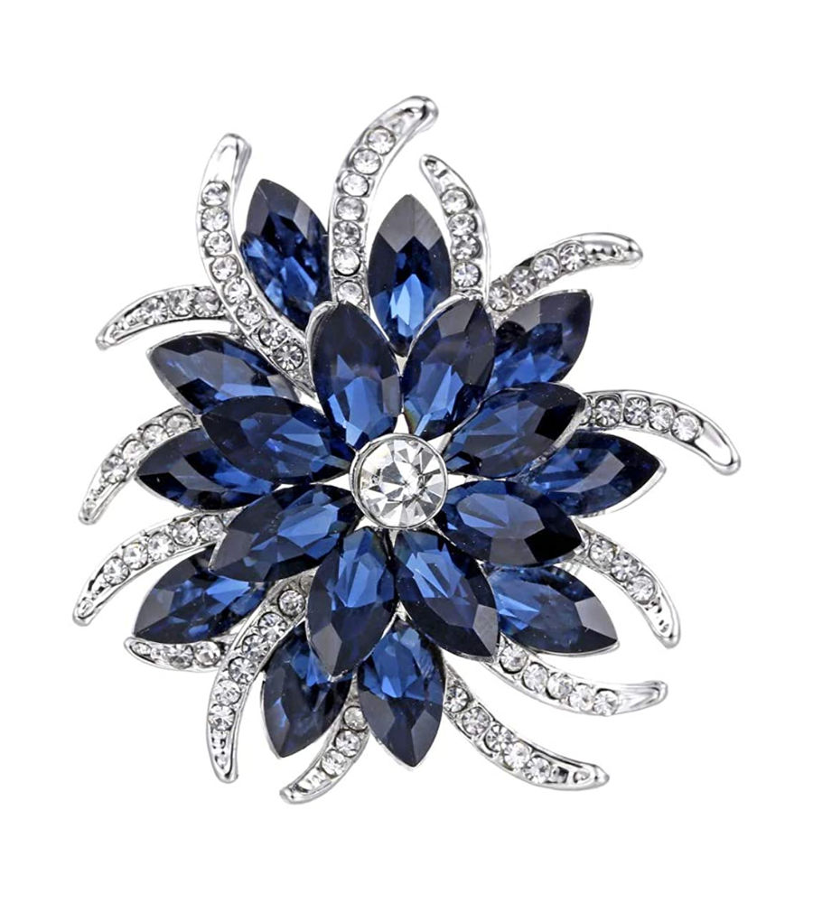 YouBella Stylish Fancy Party Wear Jewellery  Brooches for Girls (Blue) (YB_Brooch_72)