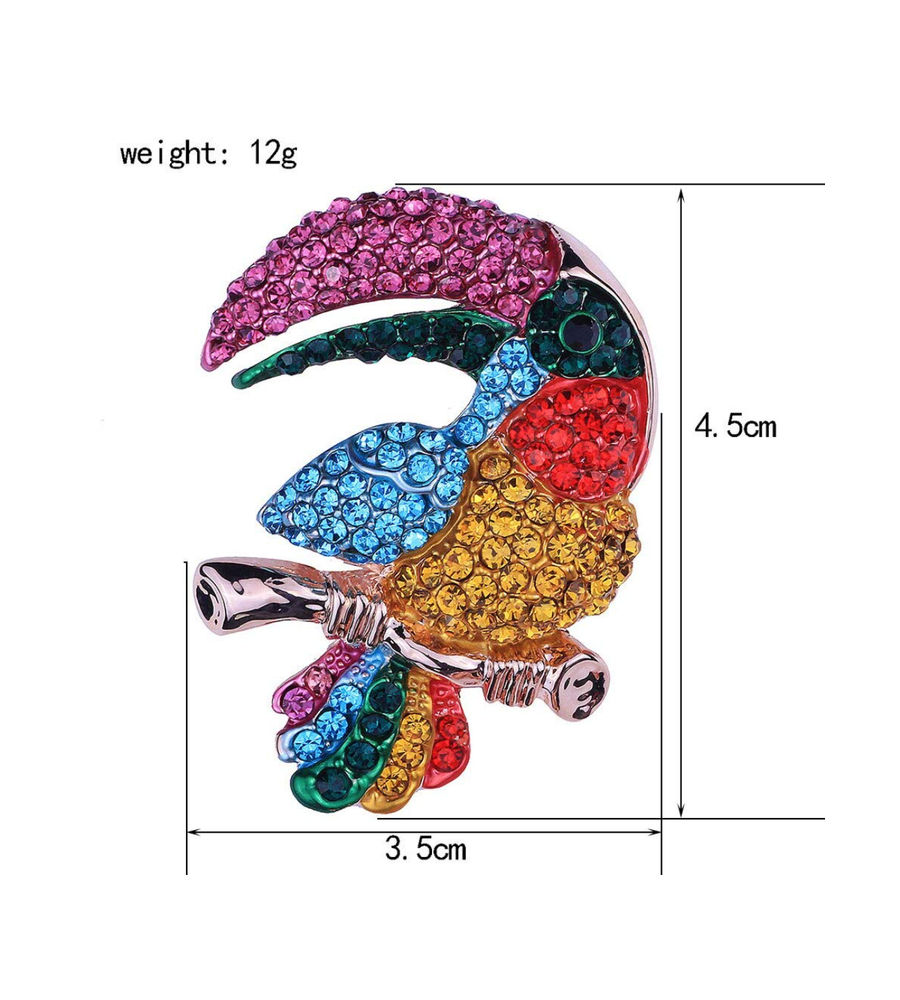 YouBella Jewellery Latest Stylish Crystal Unisex Bird Shape Brooch for Women/Girls/Men (Silver)