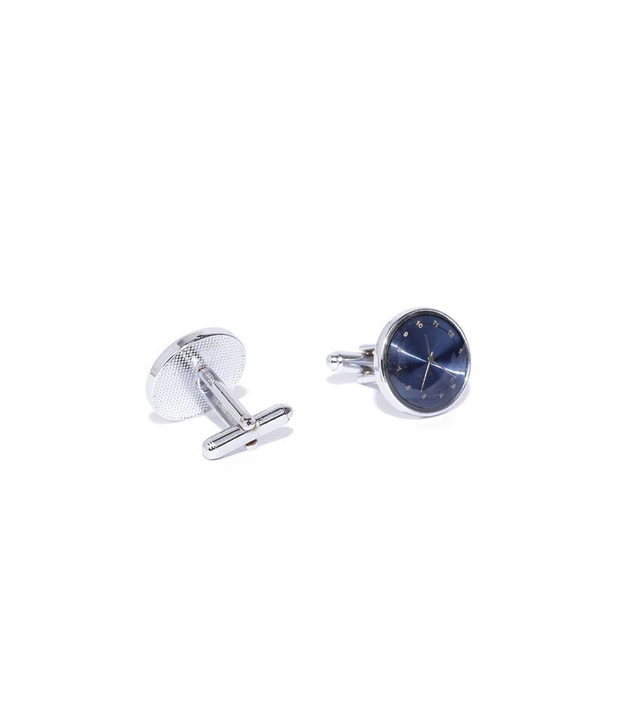 YouBella Jewellery Silver Plated Watch Style Formal Cuff Links Cufflinks Set for Men