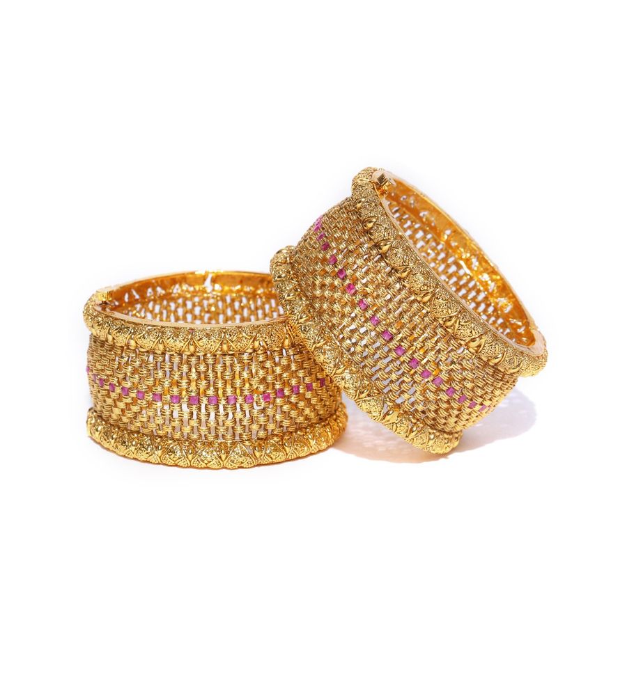 YouBella Stylish Traditional Jewellery Gold Plated Bangle Set for Women (Golden) (YB_MYN_46238_2.4)