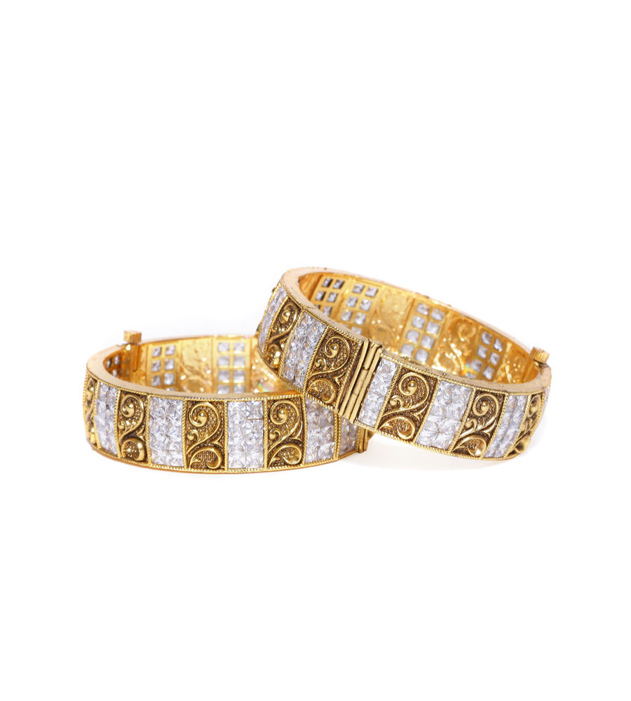 YouBella Stylish Traditional Jewellery Gold Plated Bangle Set for Women (Golden) (YB_MYN_46249_2.4)