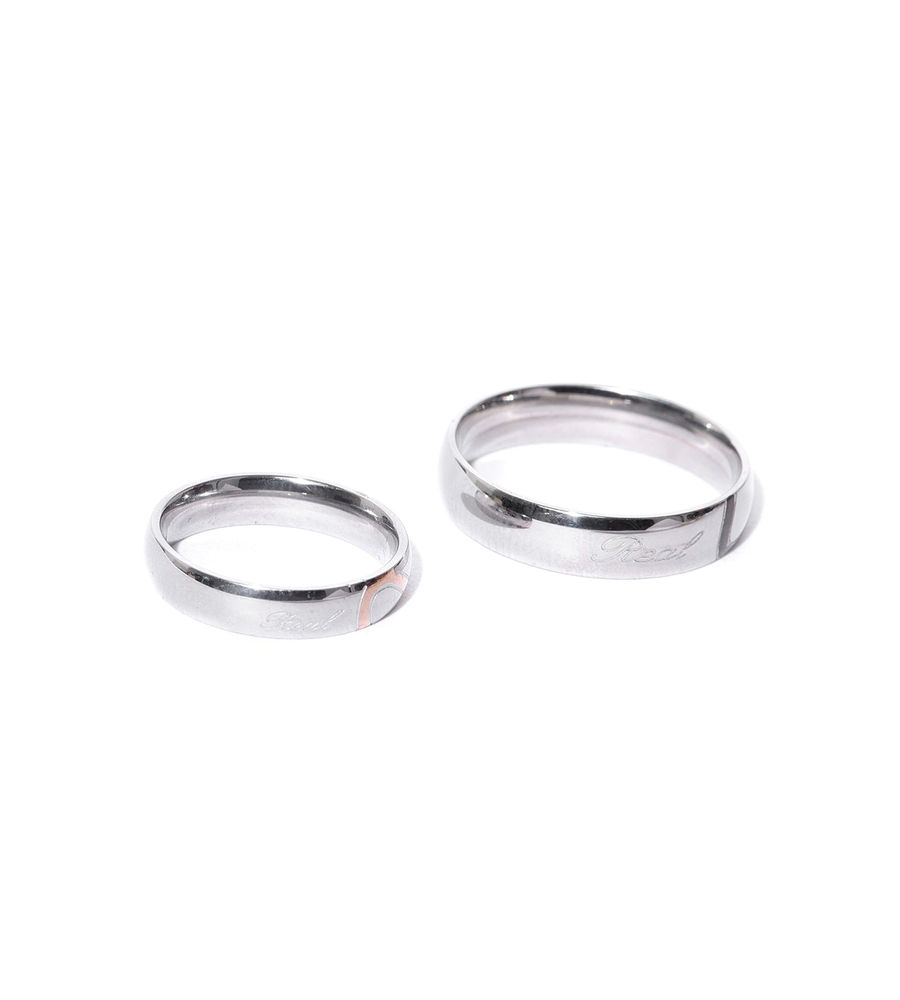 YouBella Silver-Toned Couple Ring Set