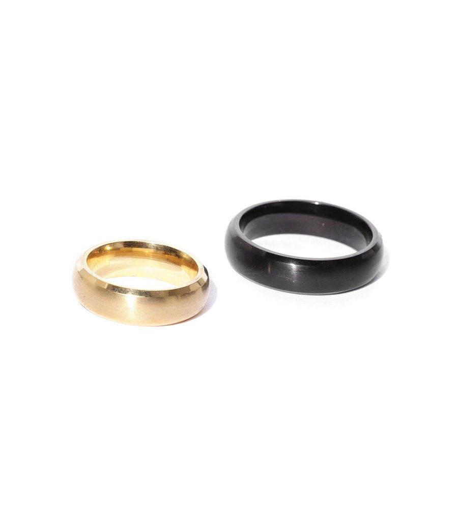 YouBella Black  Gold-Toned Couple Ring Set