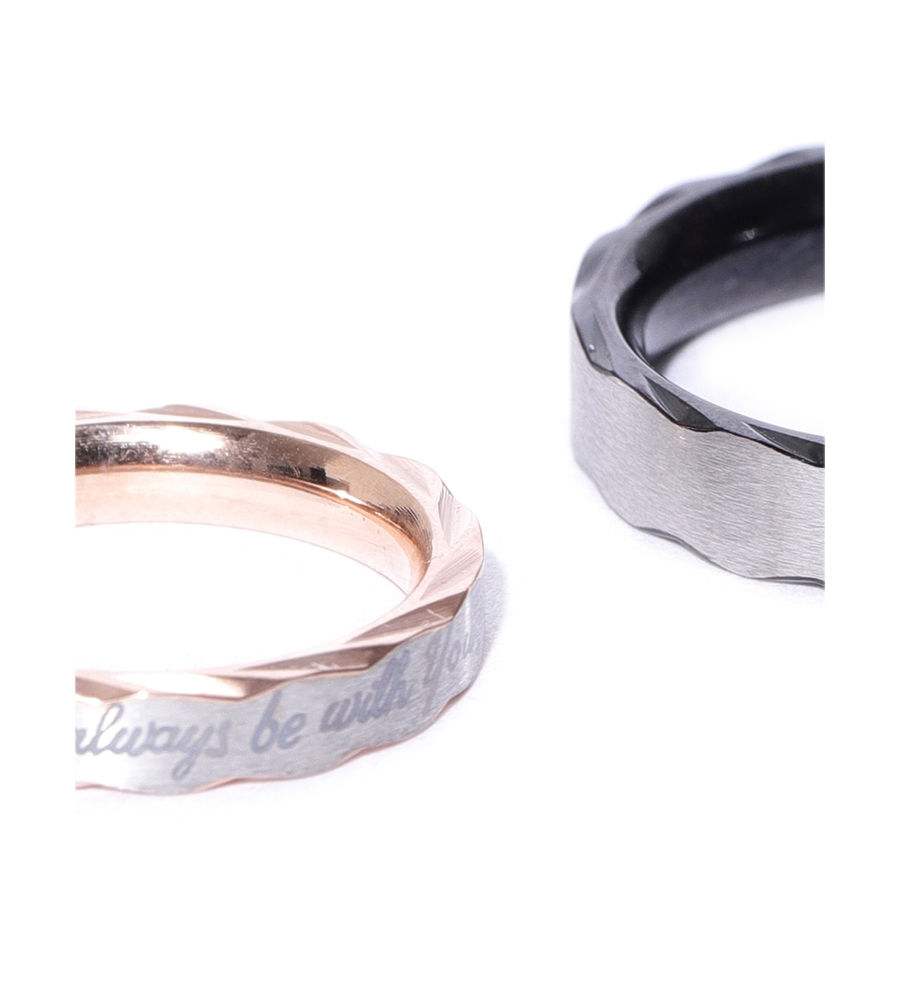 YouBella Silver-Toned Stone-Studded Couple Ring Set