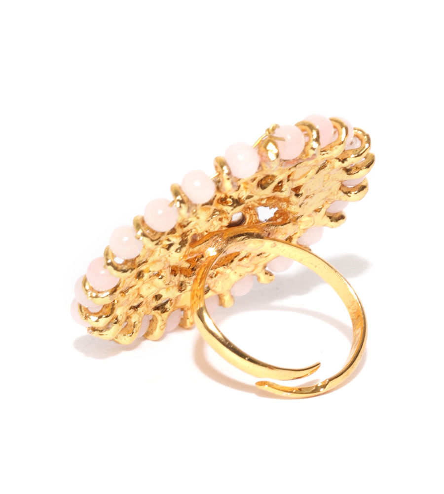 YouBella Pink Gold-Plated Adjustable Finger Ring