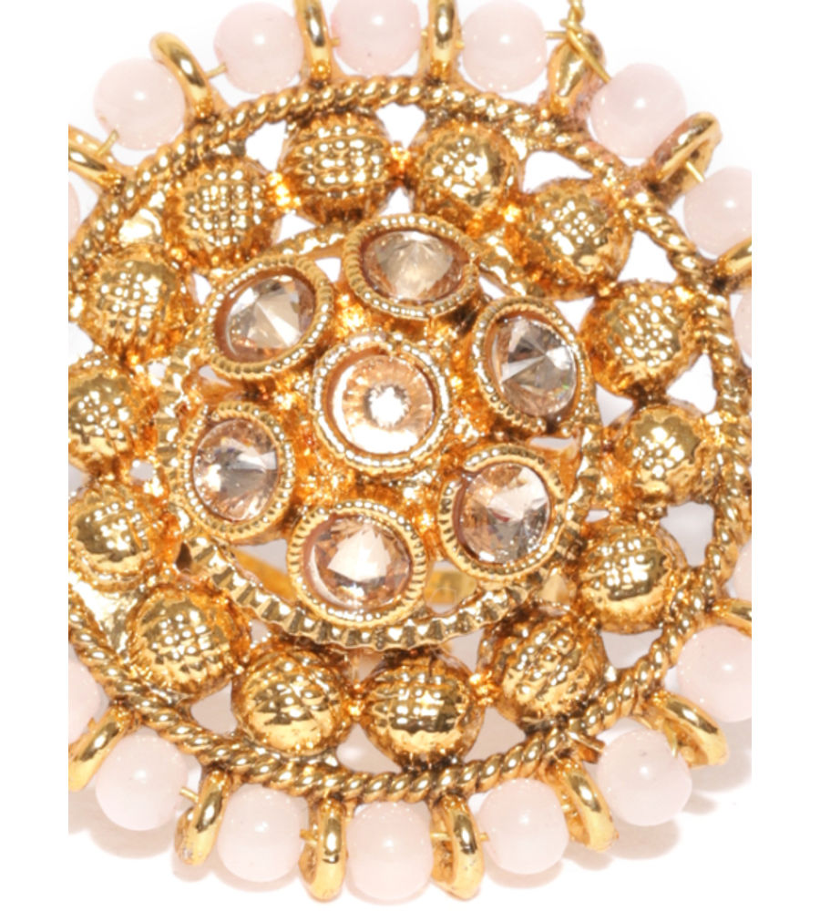 YouBella Pink Gold-Plated Adjustable Finger Ring