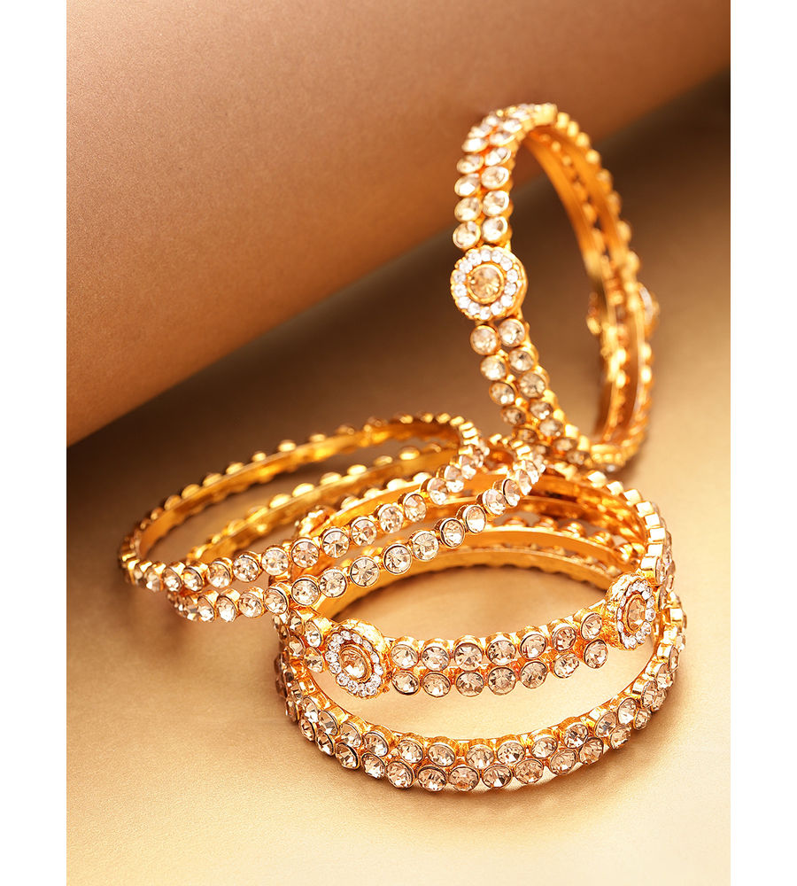 YouBella Set of 6 Gold-Plated Stone-Studded Bangles