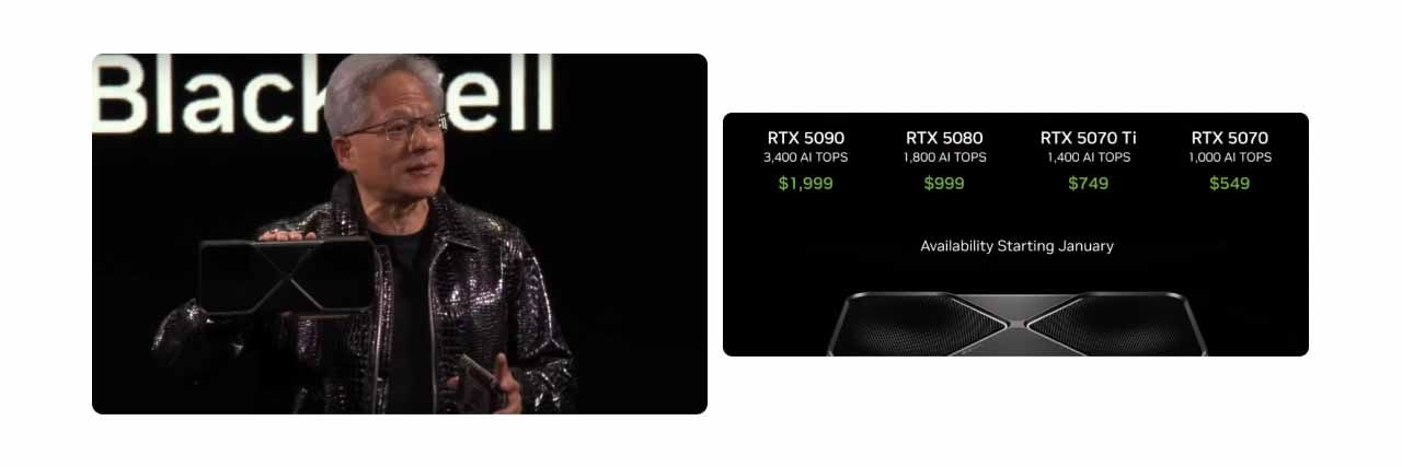 Jensen Huang presenting Nvidia's next-gen automotive processor, Thor
