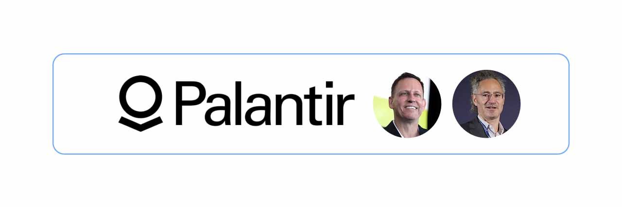 Pictures of Palantir and its founders.