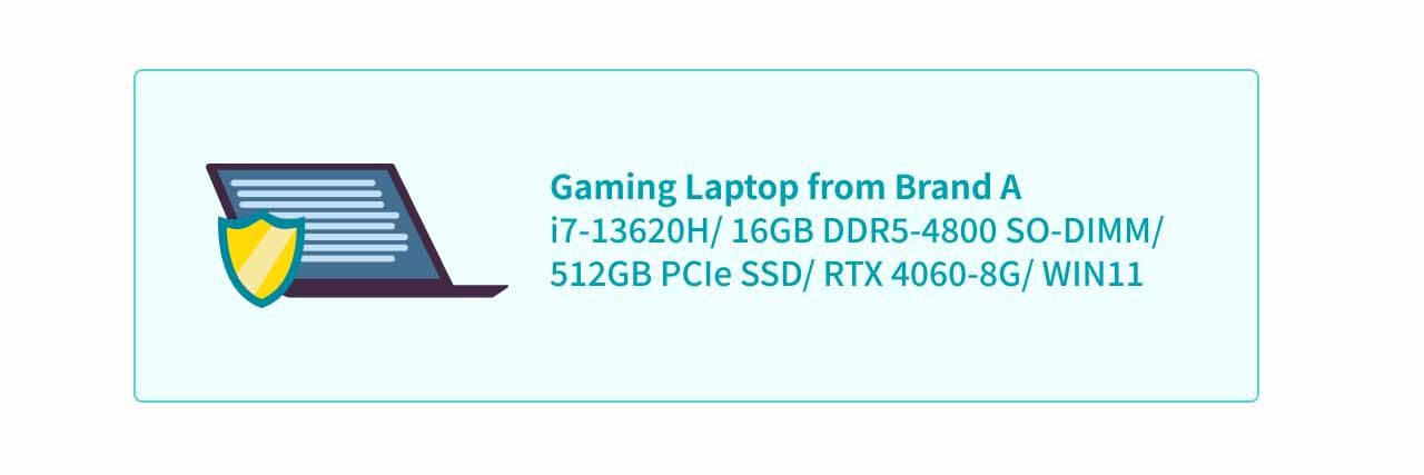 Illustration of gaming laptop.