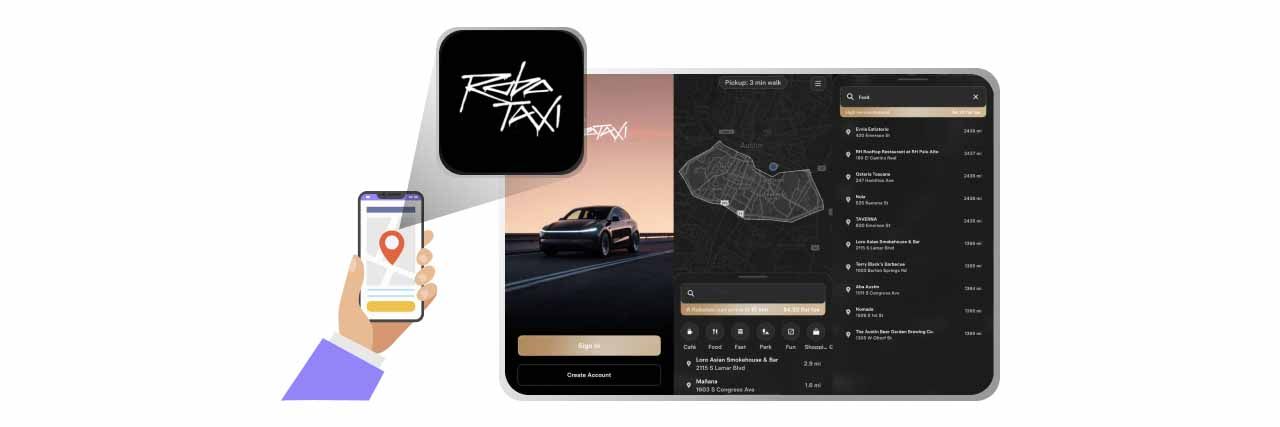 Picture of Tesla Robotaxi App.