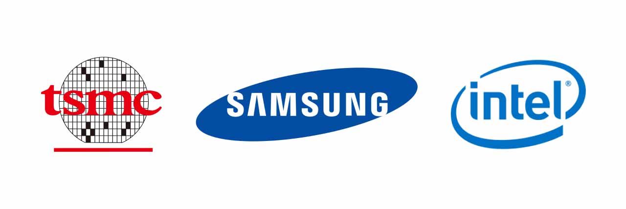 TSMC, Samsung, and Intel logos.