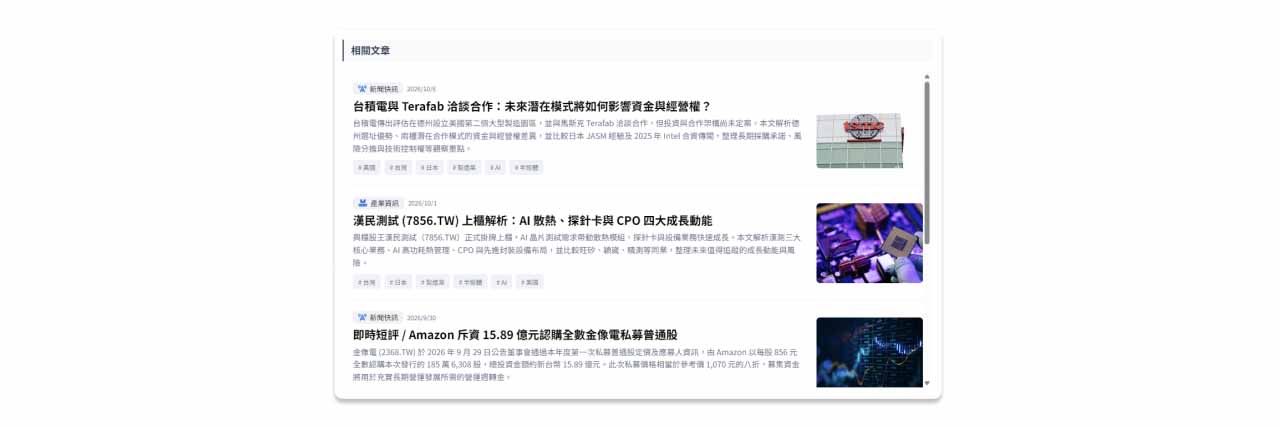 台股研究室產業相關部落格截圖。