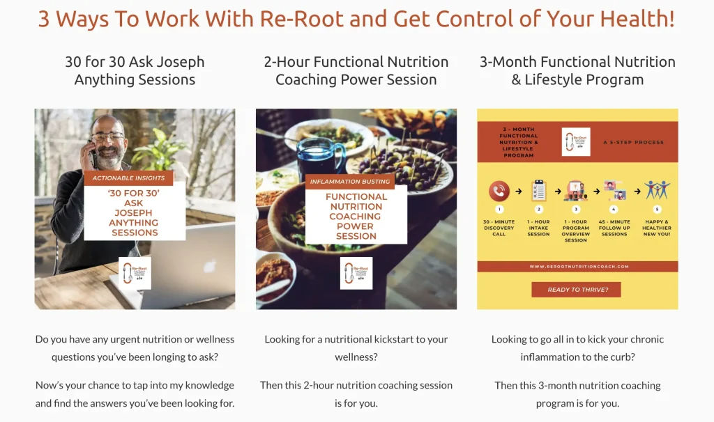 Three Ways To Work With Joseph at Re-Root Functional Nutrition