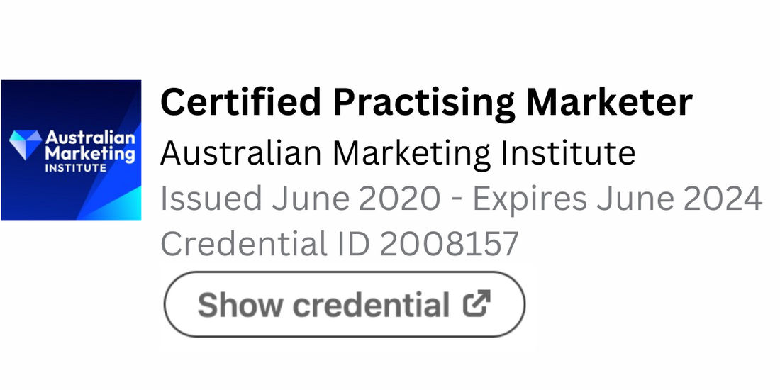 Certified Practising Marketing with the Australian Marketing Institute