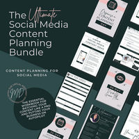 The Ultimate Social Media Content Planning Bundle | Workbook for Social Media Creation | Productivity Planner