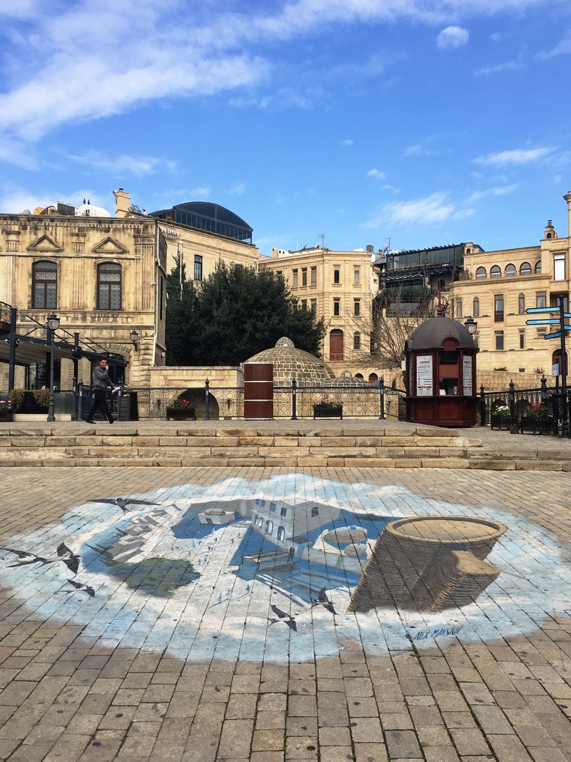 mural in BakΔ± by artist Alex Maksiov.