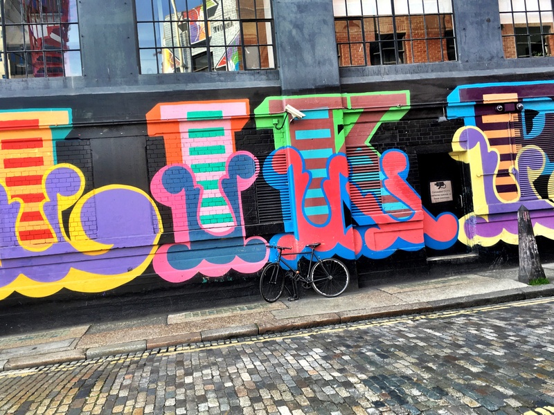 mural in London by artist Ben Eine. Tagged: lettering