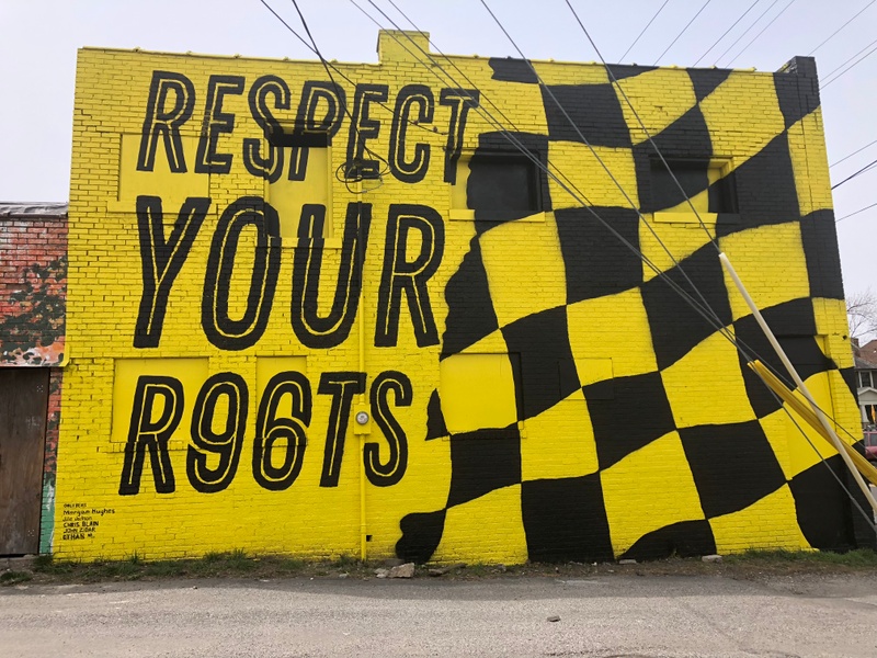 mural in Columbus by artist unknown. Tagged: Columbus Crew, lettering, MLS, sports, yellow