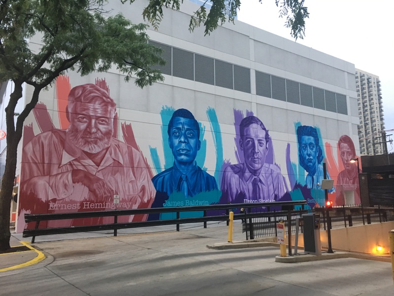 mural in Chicago by artist Jeff Zimmermann. Tagged: Ernest Hemingway
