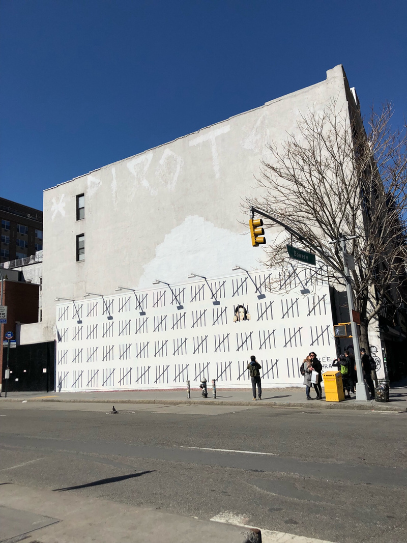 mural in New York by artist Banksy. Tagged: political