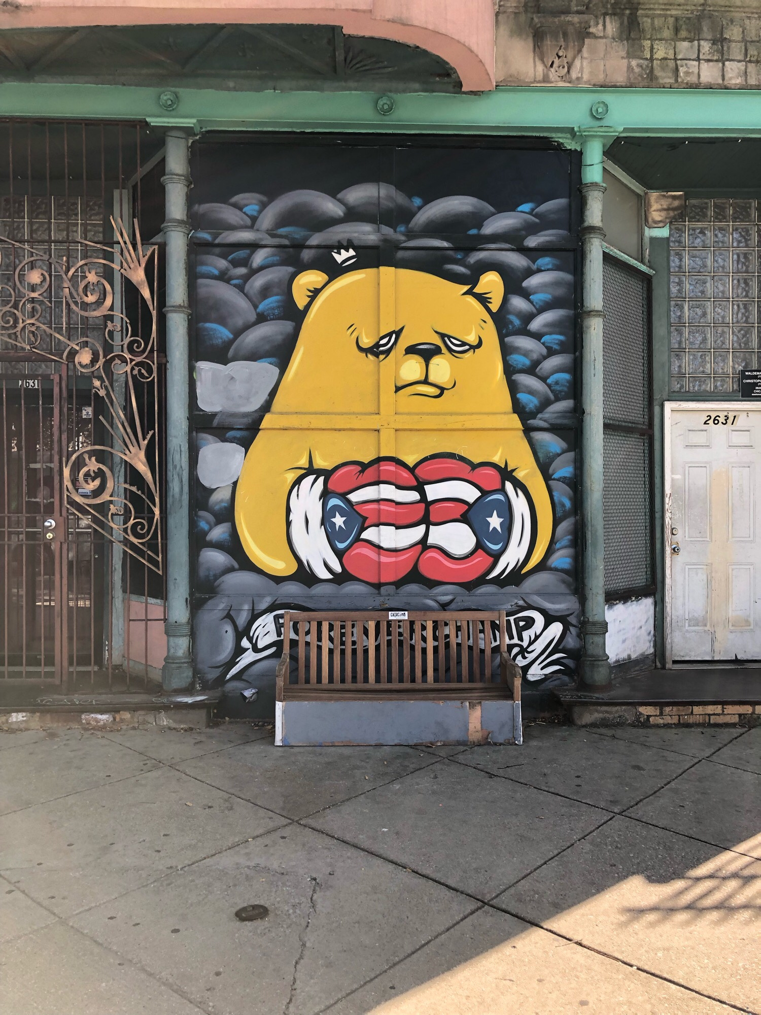 mural in Chicago by artist The Bear Champ. Tagged: character