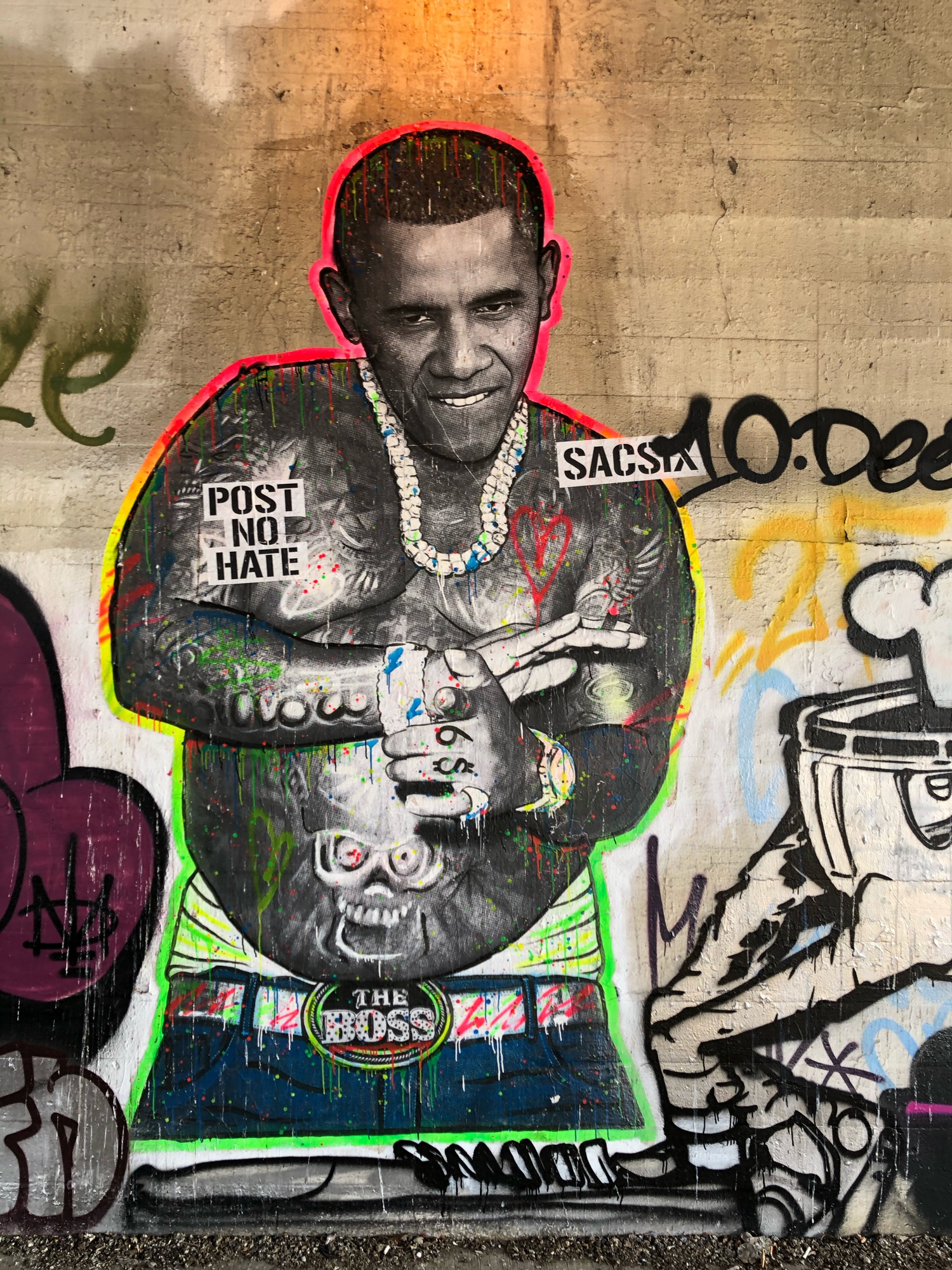 mural in Chicago by artist SacSix. Tagged: Barack Obama