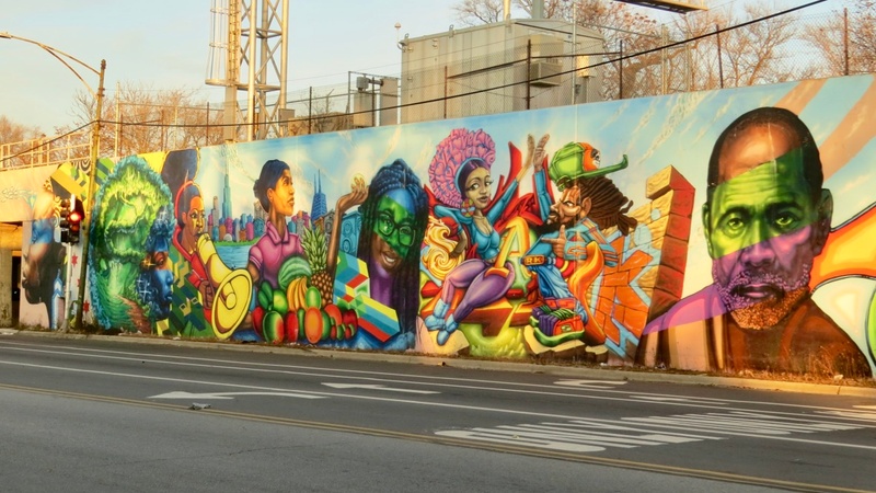 mural in Chicago by artist Rahmaan Statik.