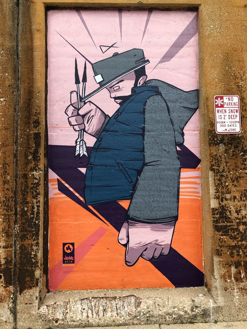 mural in Oak Park by artist Alecks Cruz.