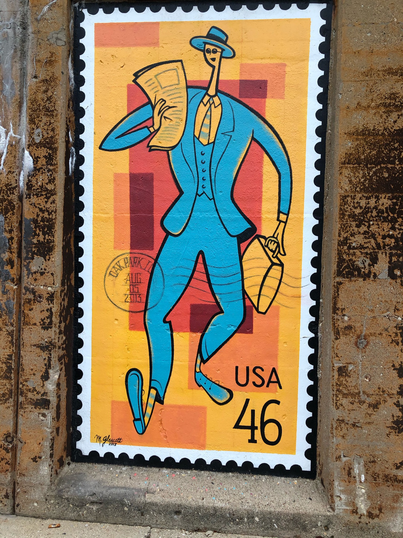 mural in Oak Park by artist Mike Glascott.