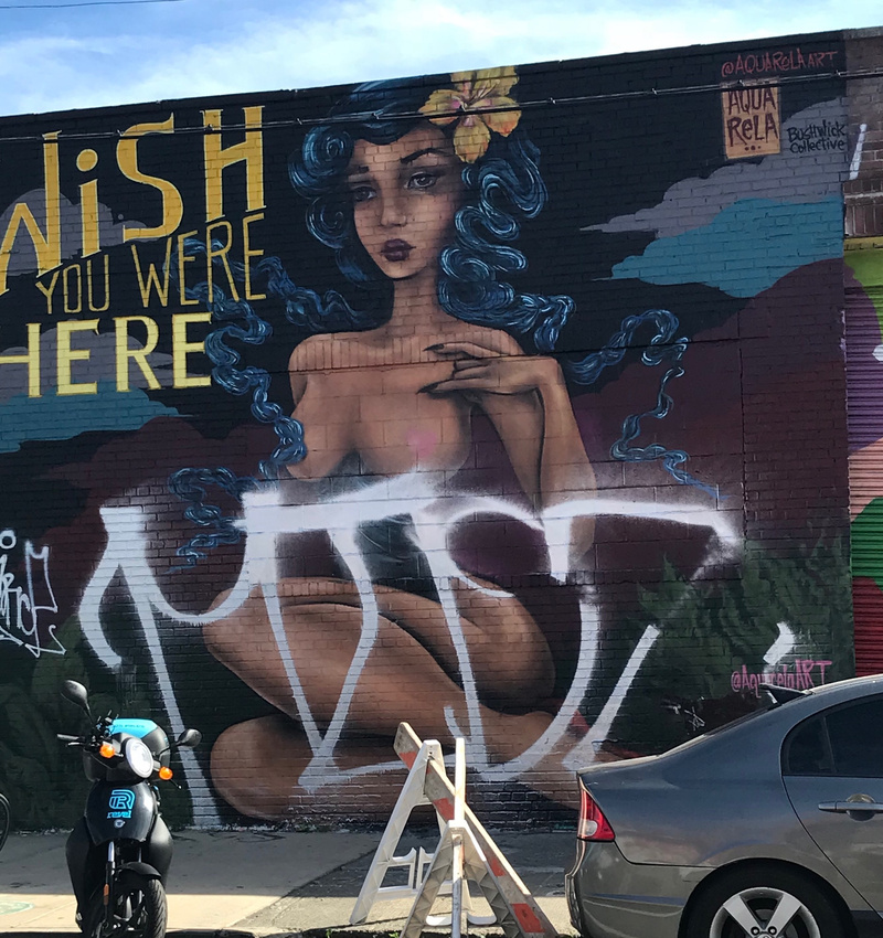 mural in Brooklyn by artist Aquarela Sabol.